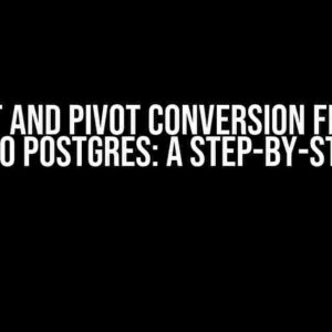 Unpivot and Pivot Conversion from SQL Server to Postgres: A Step-by-Step Guide